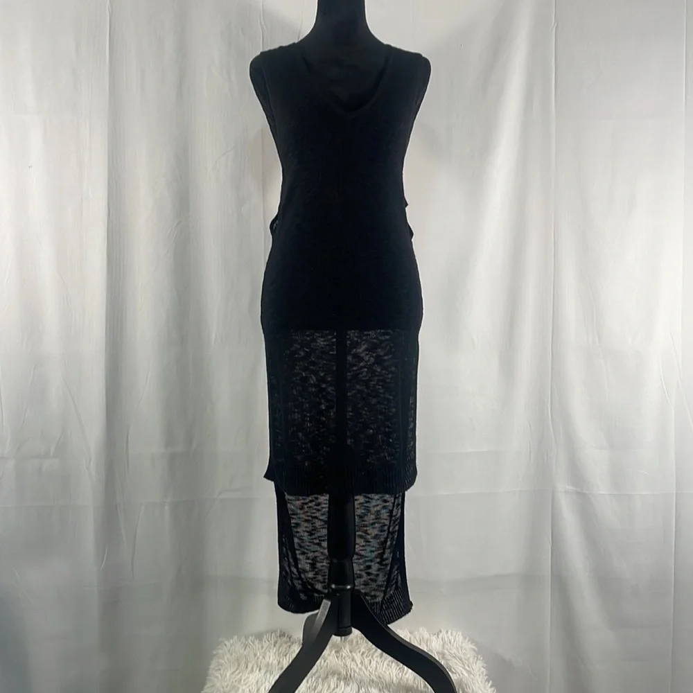 Express Black high low sheer, peek a boo side top, dress,cover, V neck,XS - Picture 12 of 12